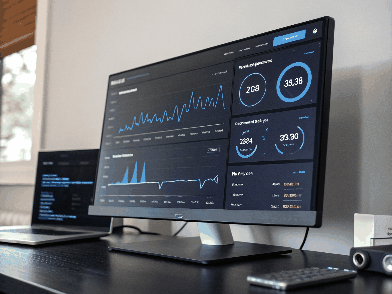 Performance testing metrics on a screen